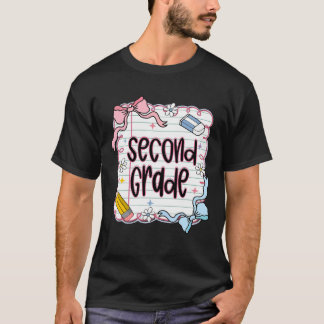 Second Grade Coquette Bow First Day Of School Back T Shirt