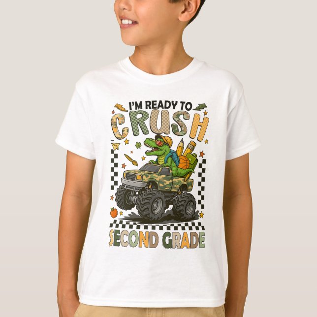 Second Grade Crusher: Monster Truck Självförtroend T Shirt (Framsida)