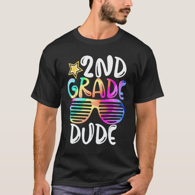 Second Grade Dude 2nd Grade Teachers Students Back T Shirt (Framsida)