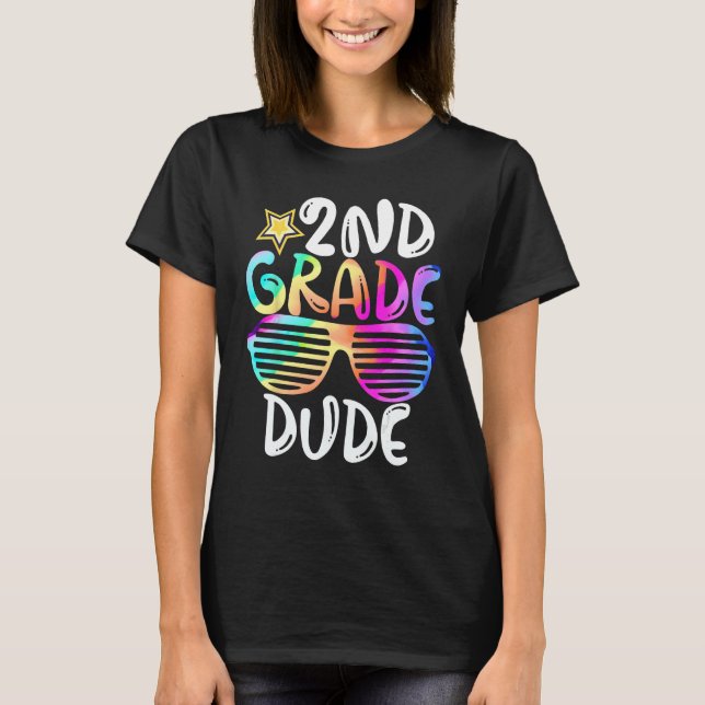 Second Grade Dude 2nd Grade Teachers Students Back T Shirt (Framsida)