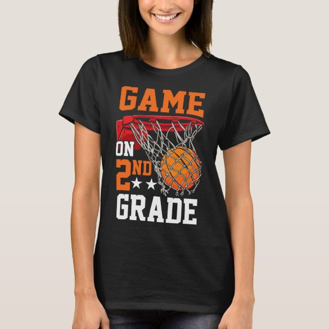 Second Grade Game On Sketll Ck To School 2nd Grade T Shirt (Framsida)