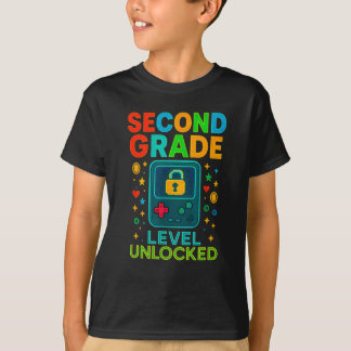 Second Grade Level Unlocked Gamer Ck Till Skolan C T Shirt