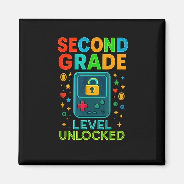 Second Grade Level Unlocked Gamer Ck To School Con Magnet (Framsidan)