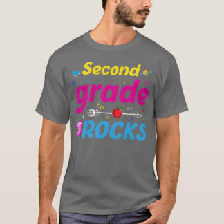 Second Grade Rocks Backo School 2nd Graders rolig T Shirt