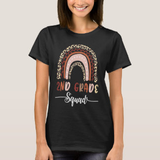 Second Grade Squad Lärare Barn Leopard Regnbåge 2n T Shirt