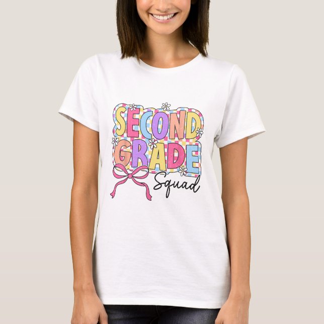 Second Grade Squad Lärare Tjej Coquette Bow Ck Til T Shirt (Framsida)