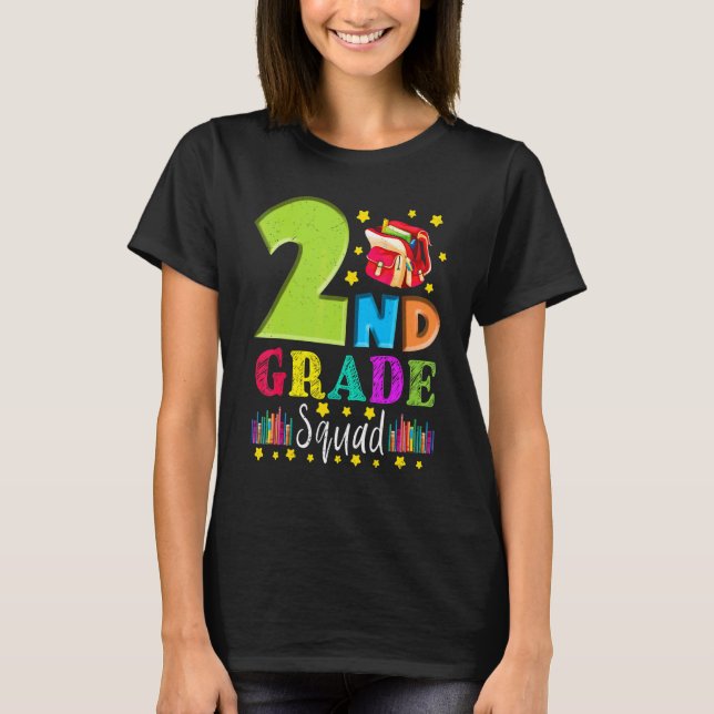 Second Grade Squad  Tillbaka till skolan 2: a klas T Shirt (Framsida)