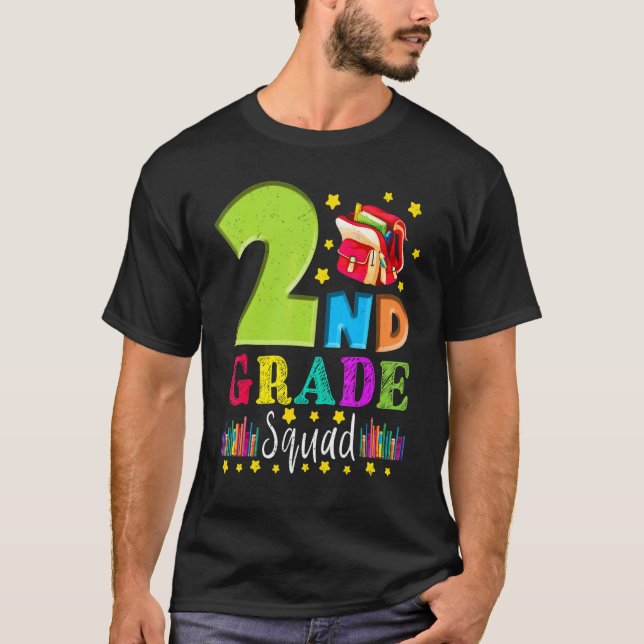 Second Grade Squad  Tillbaka till skolan 2: a klas T Shirt (Framsida)