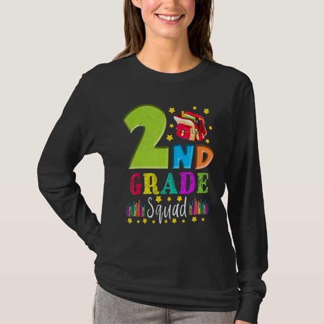 Second Grade Squad  Tillbaka till skolan 2: a klas T Shirt (Framsida)