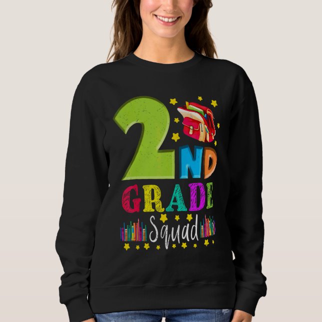 Second Grade Squad  Tillbaka till skolan 2: a klas T Shirt (Framsida)
