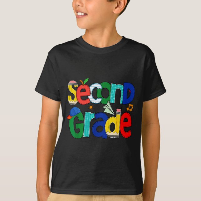 Second Grade Student School Clroom Learning Educat T Shirt (Framsida)