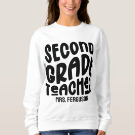 Second Grade Teacher Black Typography T Shirt