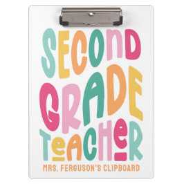 Second Grade Teacher Colorful Typography Design 