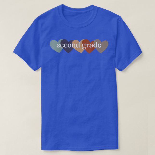 Second Grade Teacher Hearts Back to School Teach R T Shirt (Design framsida)
