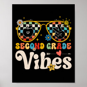 Second Grade Vibes - 2:a klassens team retro först Poster