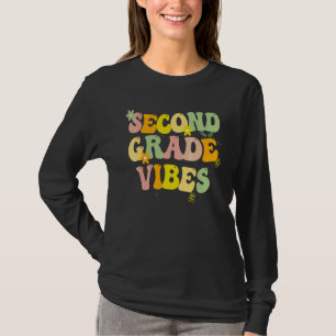 Second Grade Vibes Glad Tillbaka Till Skolan Lärar T Shirt