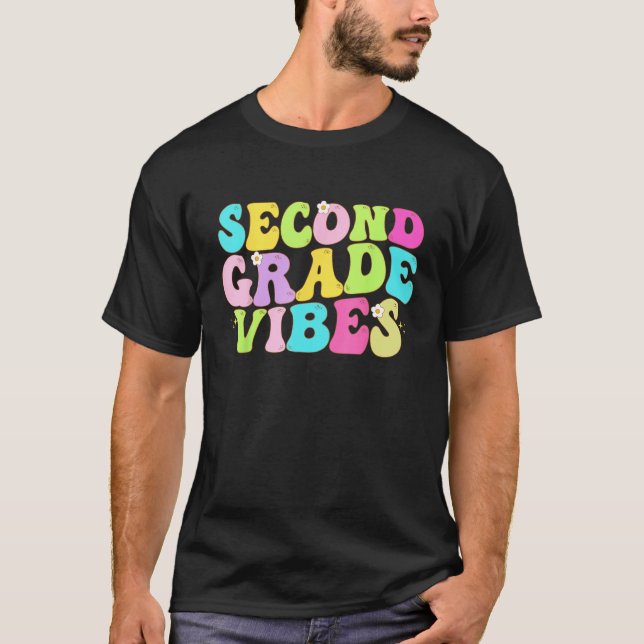 Second Grade Vibes Groovy 2nd Grade Team 1st Day o T Shirt (Framsida)