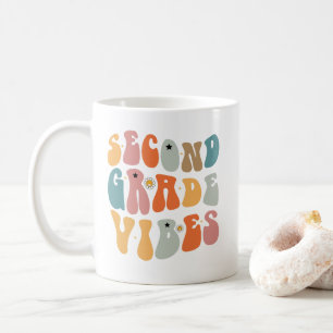Second Grade Vibes Tillbaka Till Skolan Groovy Sko Kaffemugg