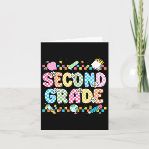 Second Grade Vibes Tröja 2nd Retro Tillbaka Till S Kort