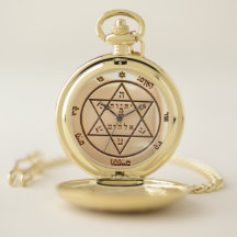 Second Mars Pentacle for Healing guld Pocket Watch