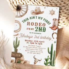 Second Rodeo Cowboy Wild West Birthday Invitation  Inbjudningar