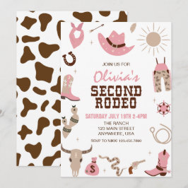 Second Rodeo Rosa Western 2:a födelsedag Inbjudningar