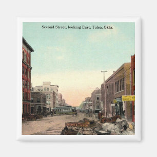Second Street, Tulsa Oklahoma, c1910 Magnet