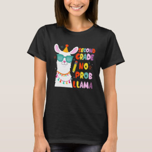 Second Team 2nd Grade Lärare No Prob Lama Tillbaka T Shirt