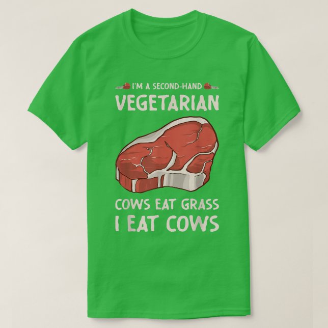 Secondhand Vegetarian Funny BBQ Grilling T-Shirt (Design framsida)