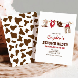 SecondRodeo Western Cowboy 2:a födelsedagen Inbjudningar