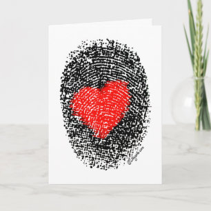 Secret Admirer Heart Fingerprint Kärlek Kort