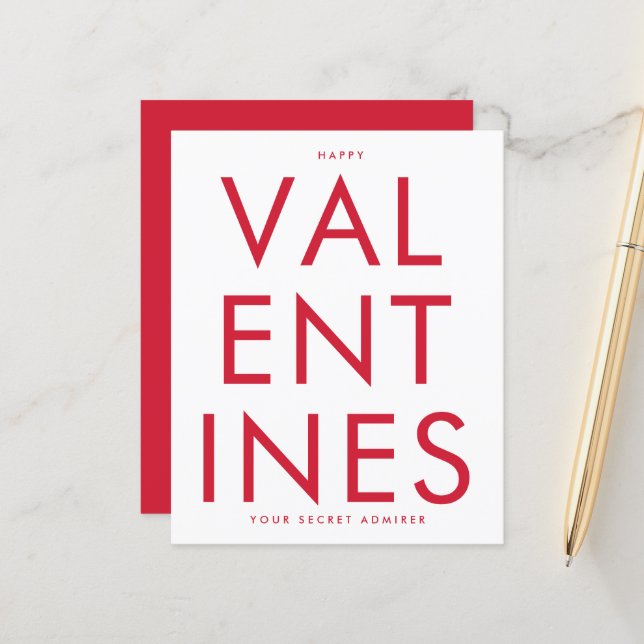 Secret Admirer RED WHITE ROLIGT HEART anpassningsb (Fram/Back In Situ)