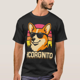 Secret Agent Corgi i Shades Retro Stil T Shirt
