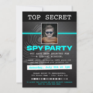 Secret Agent Spy Party Inbjudningar