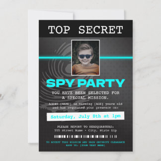Secret Agent Spy Party Inbjudningar