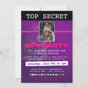 Secret Agent Spy Party Inbjudningar