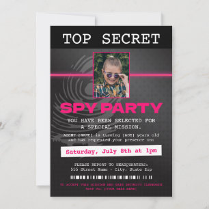 Secret Agent Spy Party Inbjudningar