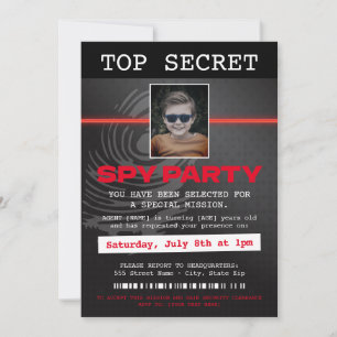 Secret Agent Spy Party Inbjudningar