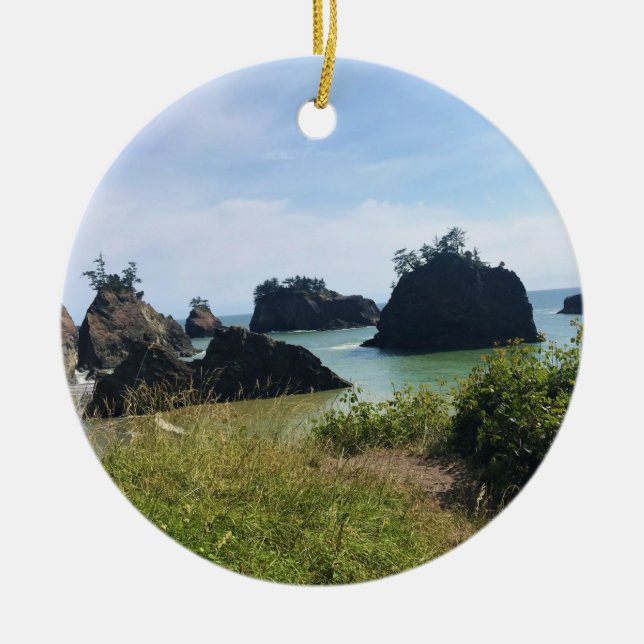 Secret Beach, Samuel H. Boardman, Oregon Julgransprydnad Keramik (Framsidan)