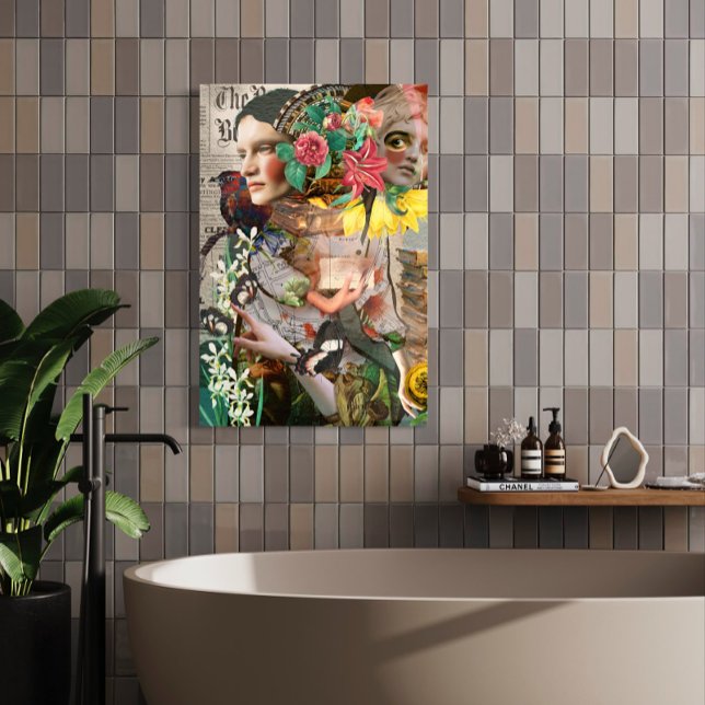 Secret Brev Vintage Digital Collage Fototryck (Skapare uppladdad)