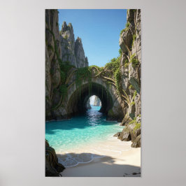 Secret Cove With Turquoise Water Poster