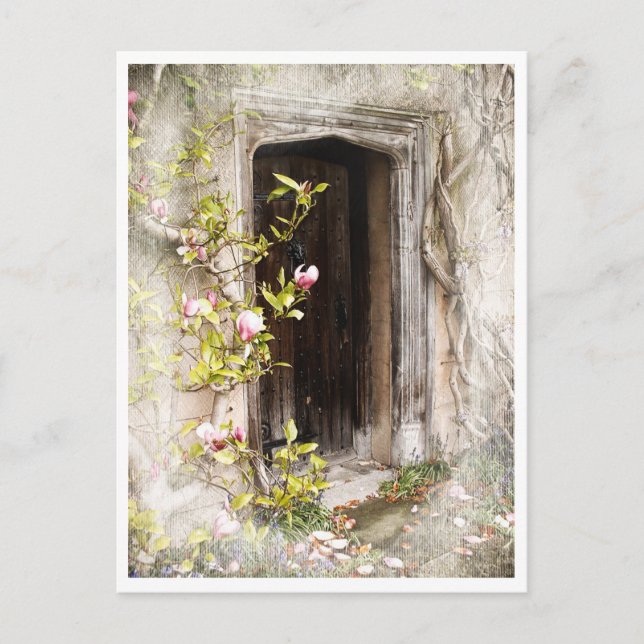 Secret Fairy Door to magic Land / Flower Kingdom Vykort (Framsida)