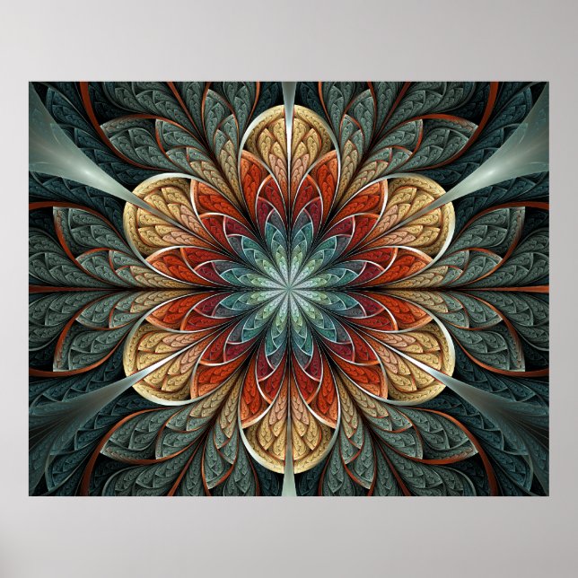 Secret Garden Abstrakt Fractal Art Poster (Framsidan)