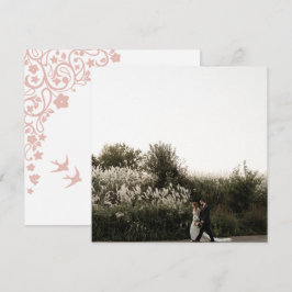 Secret Garden Blommigt Square Photo Tack Kort