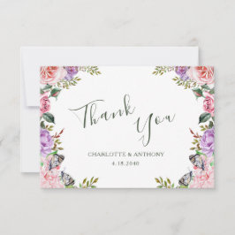 Secret Garden Butterfly Blommigt Bröllop Tack Kort