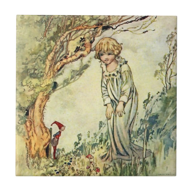 "Secret Garden" Fairy Art av Charles Robinson Kakelplatta (Framsidan)