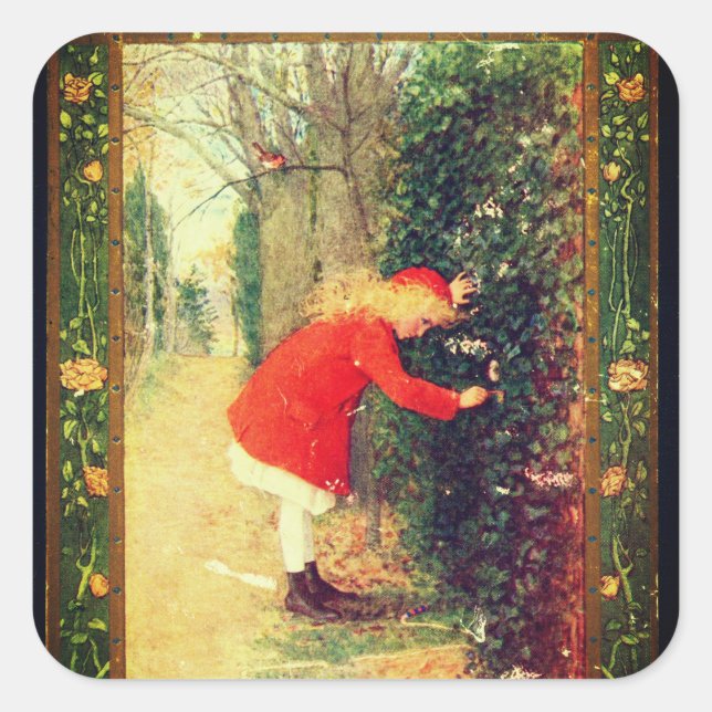 Secret Garden | Fyrkantigt Klistermärke (Framsida)