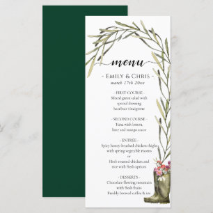 Secret Garden Guld Confetti Elegant Blommigt Meny