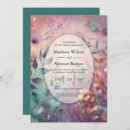 Secret Garden in Evening Glow Bröllop Inbjudningar