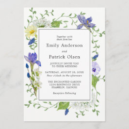 Secret Garden Rustic Boho Wildblomma Bröllop Inbjudningar